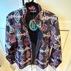 Sterling Kreek Colorful Aztec Pattern Jacket. NWT
